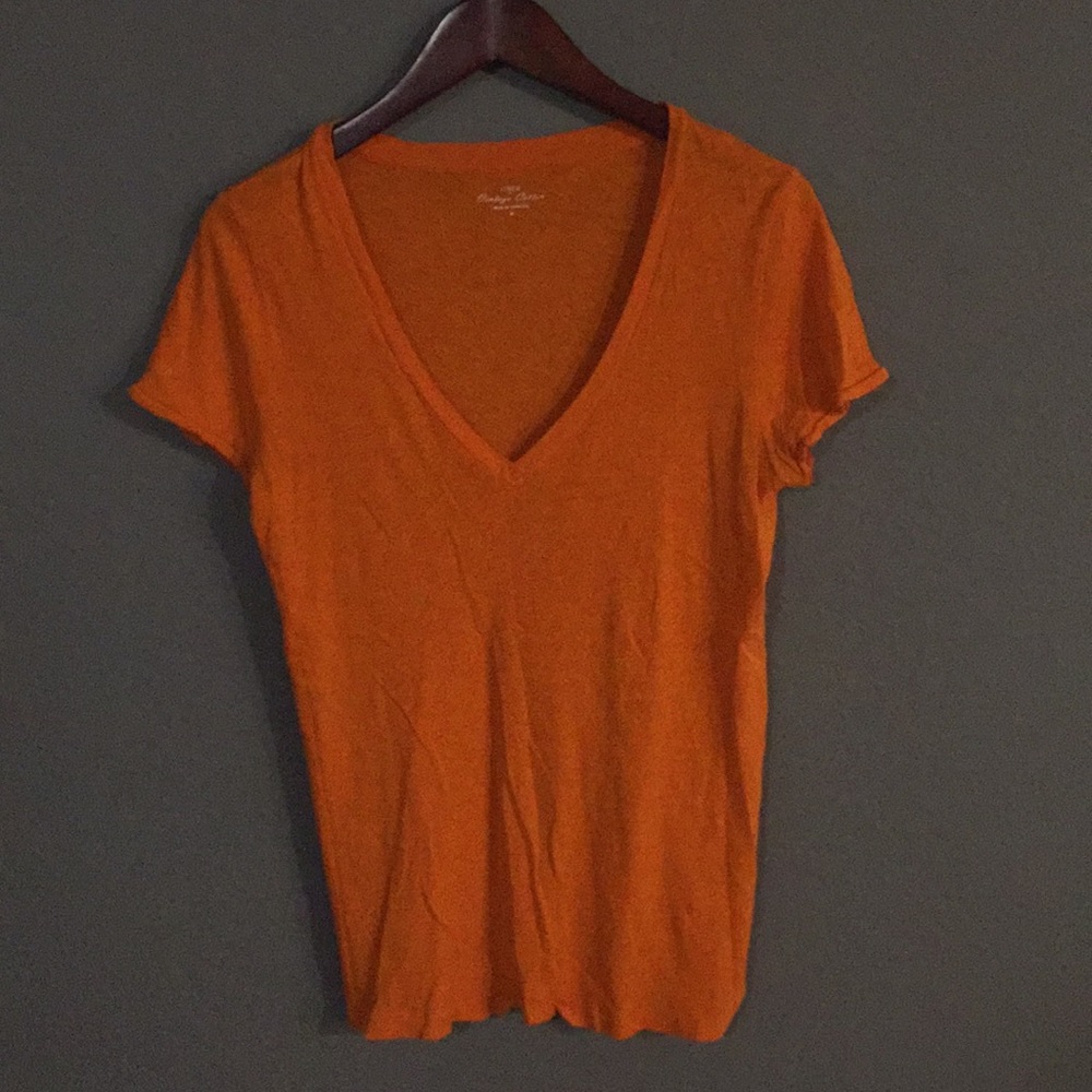Orange J. Crew vintage cotton shirt